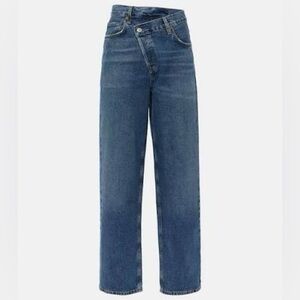 Agolde Straight Leg Jeans in Medium Blue Denim